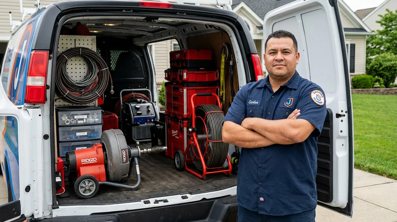 Professional drain cleaning equipment and Johns Plumbing LLC plumber in Council Grove